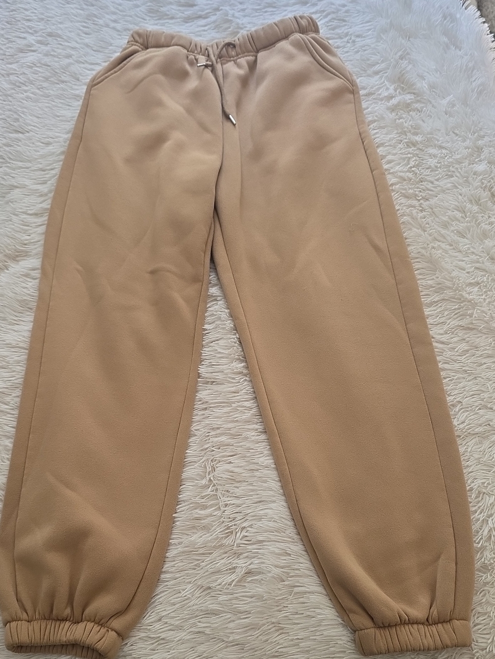 SHEIN Men's Tan Drawstring Fleece Joggers